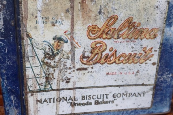 画像6: dp-260501-05 NATIONAL BISCUIT COMPANY 1930's Saltina Biscuit TIN CAN