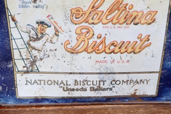 画像8: dp-260501-05 NATIONAL BISCUIT COMPANY 1930's Saltina Biscuit TIN CAN