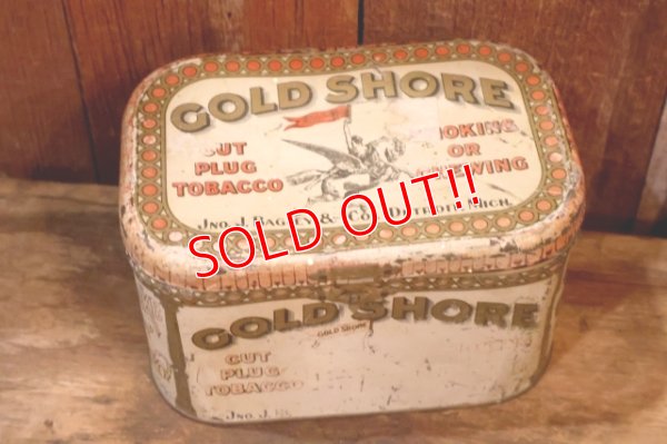 画像1: dp-260501-03 JNO. J. BARGLEY CO. Early 1900's GOLD SHORE CUT PLUG TOBACCO CAN