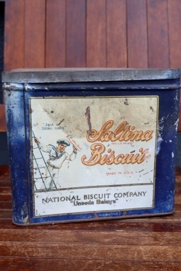 画像3: dp-260501-05 NATIONAL BISCUIT COMPANY 1930's Saltina Biscuit TIN CAN