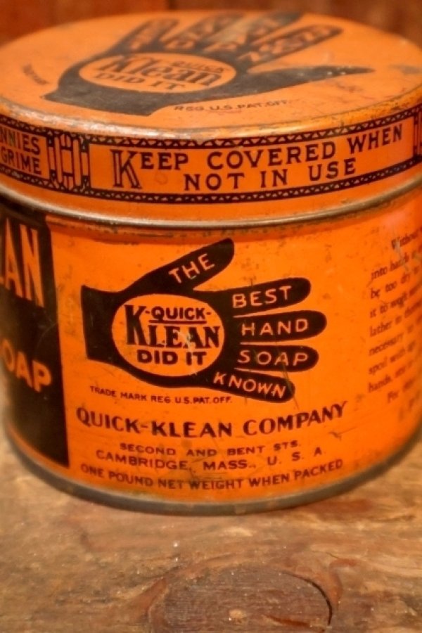 画像3: dp-260501-10 QUICK-KLEAN COMPANY 1940's THE WONDER SOAP PASTE TIN CAN