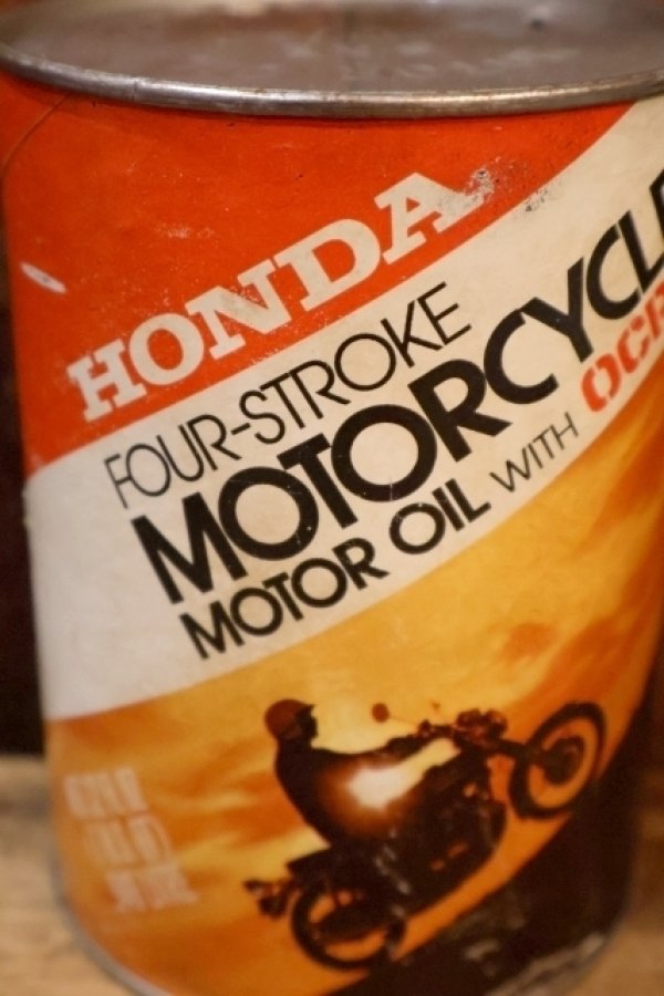 画像2: dp-260204-83 HONDA FOUR-STROKE MOTORCYCLE ONE U.S. QUART OIL CAN