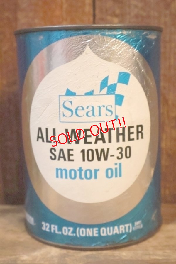 画像1: dp-230901-120 Sears / ALL WEATHER  SAE 10W-30 ONE U.S. QUART MOTOR OIL CAN