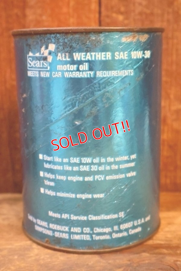 画像4: dp-230901-120 Sears / ALL WEATHER  SAE 10W-30 ONE U.S. QUART MOTOR OIL CAN