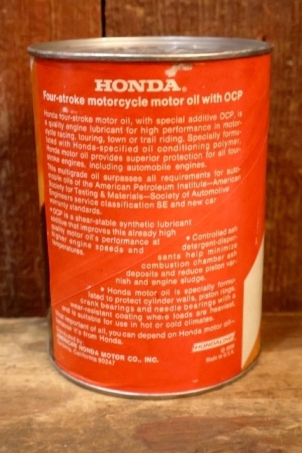 画像4: dp-260204-83 HONDA FOUR-STROKE MOTORCYCLE ONE U.S. QUART OIL CAN