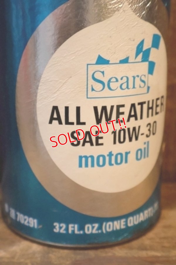 画像3: dp-230901-120 Sears / ALL WEATHER  SAE 10W-30 ONE U.S. QUART MOTOR OIL CAN