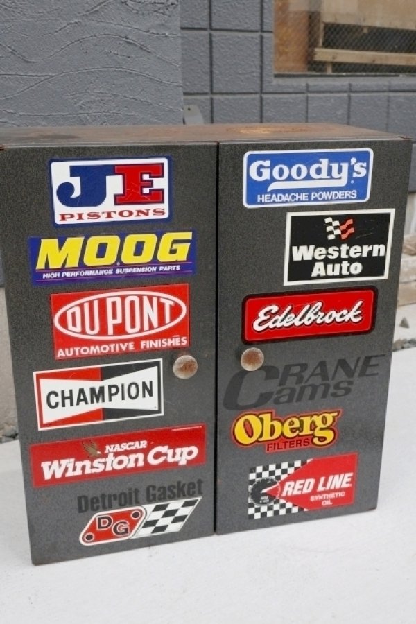 画像1: dp-260417-12 1980's-1990's METAL PARTS CABINET with Stickers
