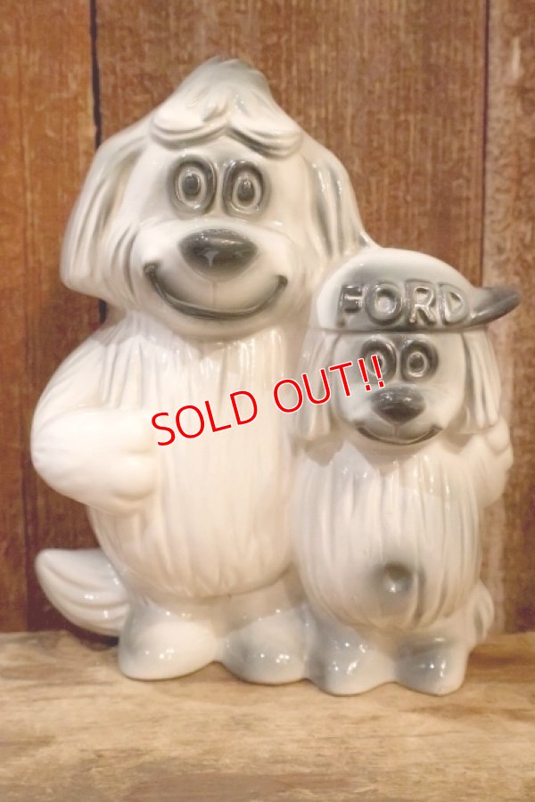 画像1: ct-260322-08 FORD / 1950's-1960's Shaggy Dog Ceramic Coin Bank