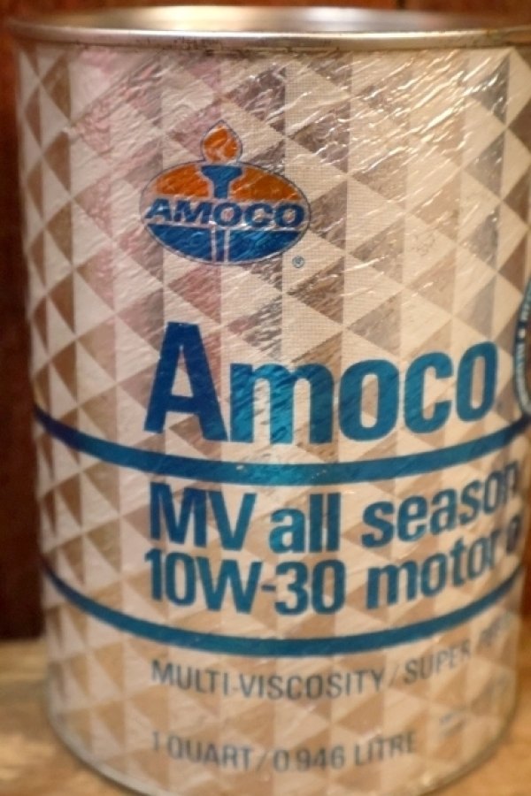 画像2: dp-230901-120 AMOCO / MV all season 10W-30 motor oil ONE U.S. QUART CAN