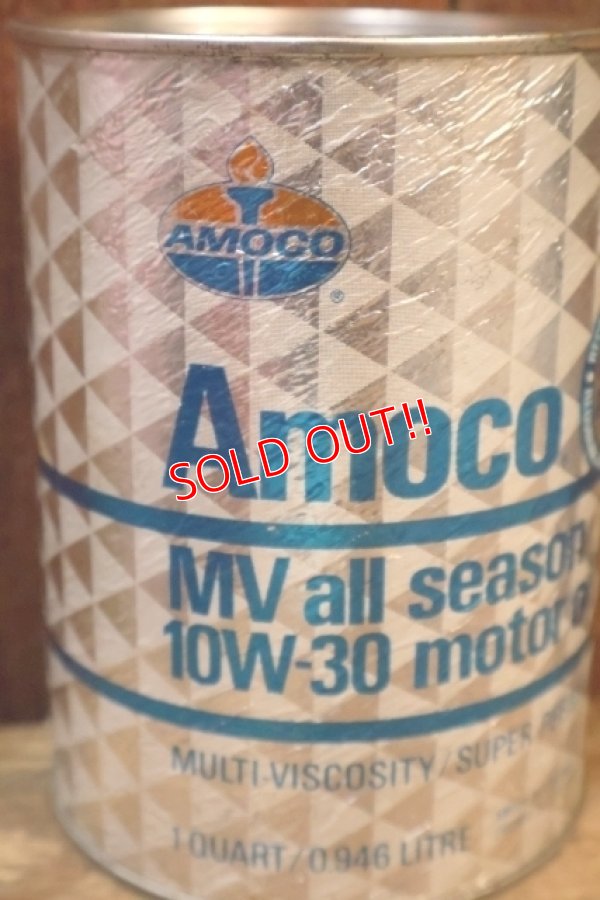 画像2: dp-230901-120 AMOCO / MV all season 10W-30 motor oil ONE U.S. QUART CAN