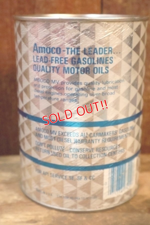 画像3: dp-230901-120 AMOCO / MV all season 10W-30 motor oil ONE U.S. QUART CAN