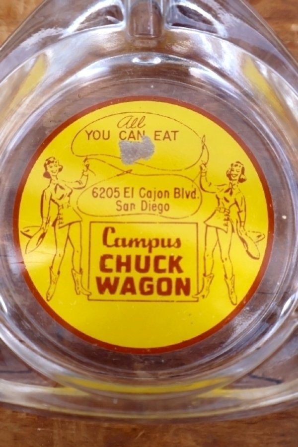 画像1: ct-260204-60 Campus CHUCK WAGON VINTAGE GLASS ASHTRAY