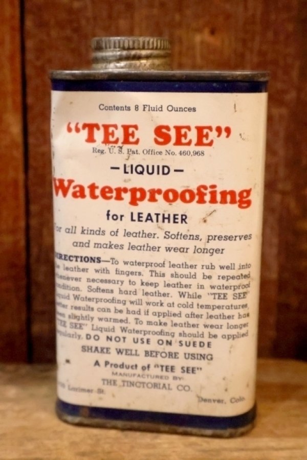 画像1: dp-250618-28 THE TINCTORIAL CO. 1960's "TEE SEE" Waterproofing for LEATHER CAN