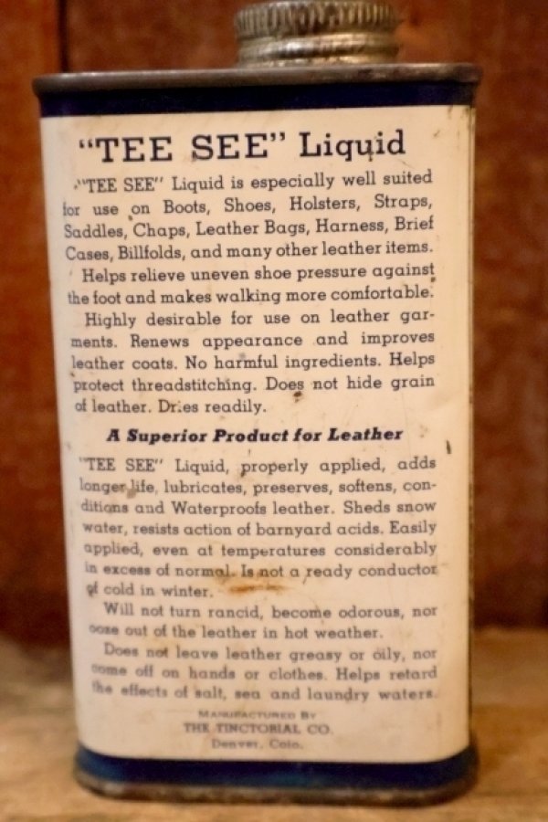画像3: dp-250618-28 THE TINCTORIAL CO. 1960's "TEE SEE" Waterproofing for LEATHER CAN