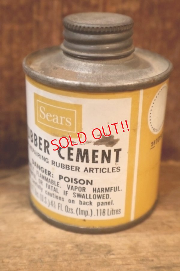 画像2: dp-250618-28 Sears 1960's RUBBER CEMENT 4 FL.OZ. CAN