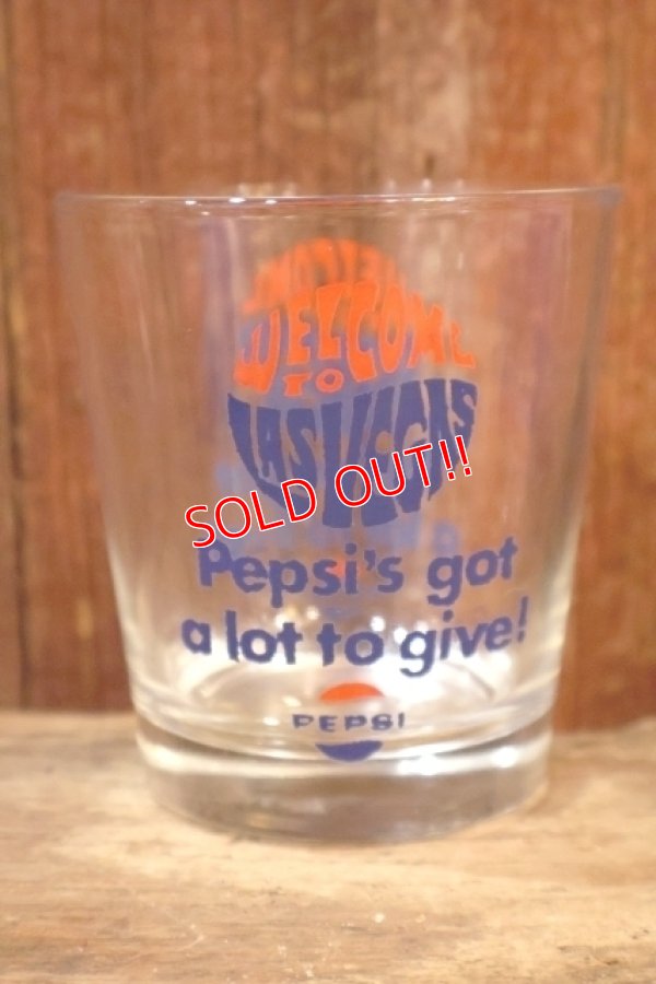 画像1: gs-250205-42 PEPSI-COLA / 1990's "WELCOME TO LAS VEGAS" Whiskey Glass