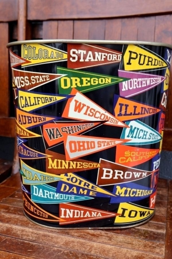 画像2: dp-260601-05 HARVELL 1950's-1960's COLLEGE PENNANT TRASH CAN