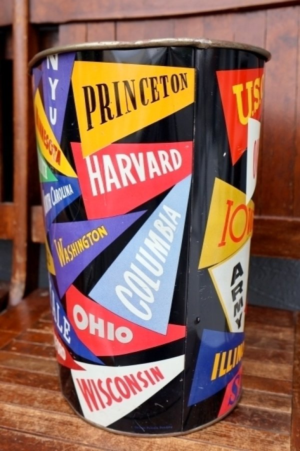画像9: dp-260601-04 HARVELL 1950's-1960's COLLEGE PENNANT TRASH CAN