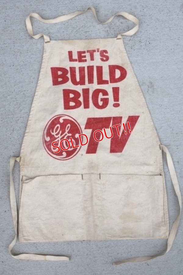 画像1: dp-260529-04 GENERAL ELECTRIC 1950's-1960's "LET'S BUILD BIG! GE TV" Apron