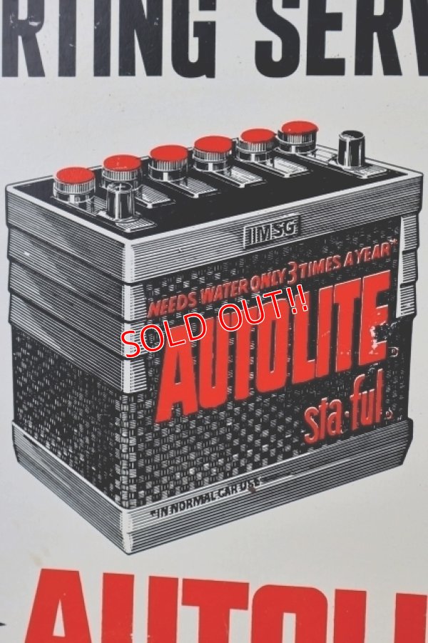 画像2: dp-260601-27 AUTOLITE 1960's STARTING SERVICE Wood Sign