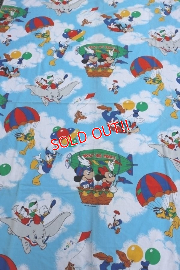 画像1: ct-240207-07 Walt Disney Characters / 1970's Flat Sheet (Twin)