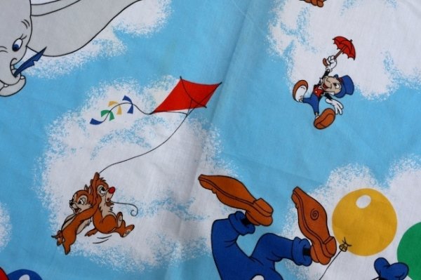 画像5: ct-240207-07 Walt Disney Characters / 1970's Flat Sheet (Twin)