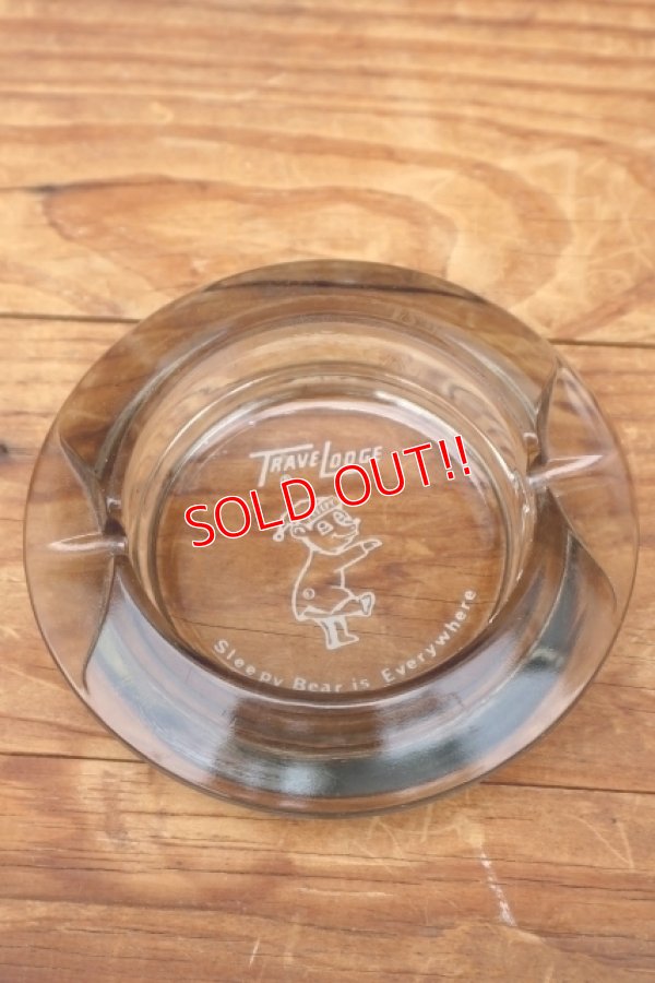 画像2: dp-260601-15 TRAVELODGE SLEEPY BEAR GLASS ASHTRAY