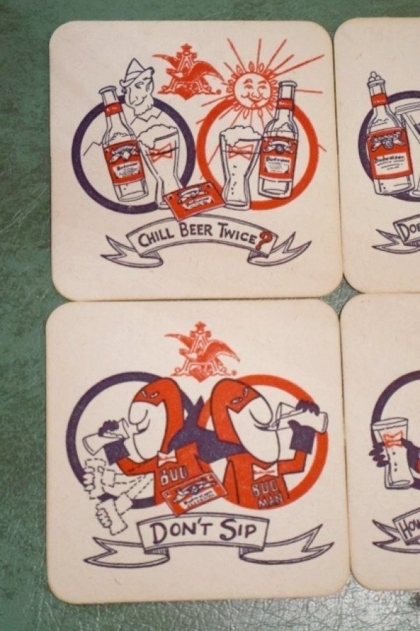 画像2: ct-200101-28 Budweiser / BUD MAN 1970's-1980's Coaster Set