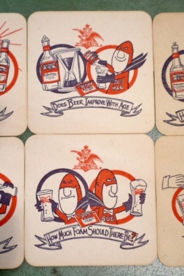 画像3: ct-200101-28 Budweiser / BUD MAN 1970's-1980's Coaster Set