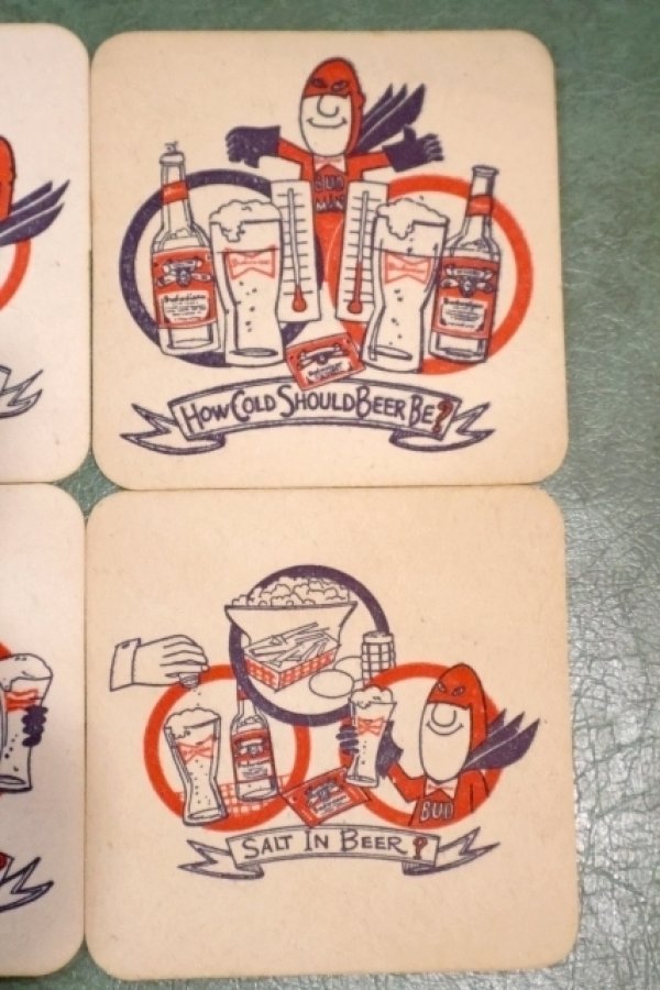 画像4: ct-200101-28 Budweiser / BUD MAN 1970's-1980's Coaster Set