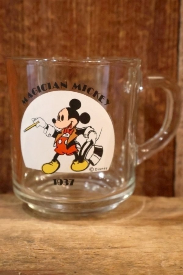 画像1: gs-250205-12 【色褪せあり】Mickey Mouse / Anchor Hocking 1970's Mug "MAGICIAN MICKEY"