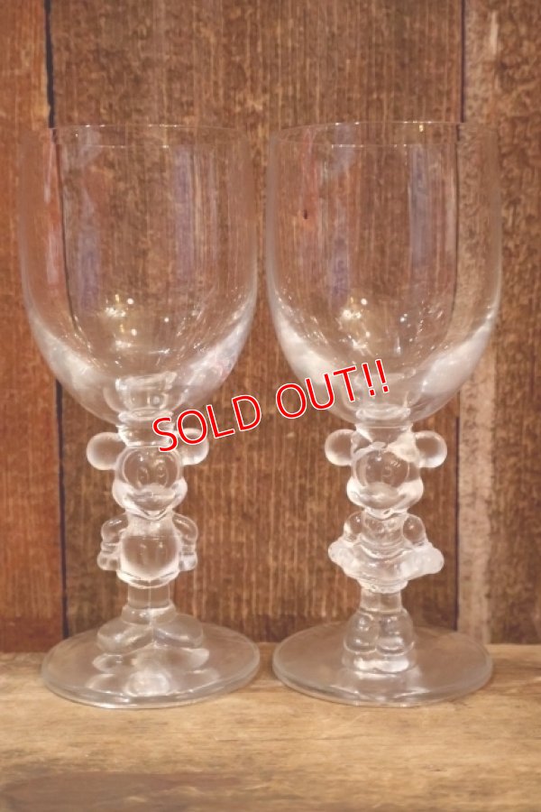 画像1: gt-250618-17 Mickey Mouse & Minnie Mouse 1990's Wine Glass Set