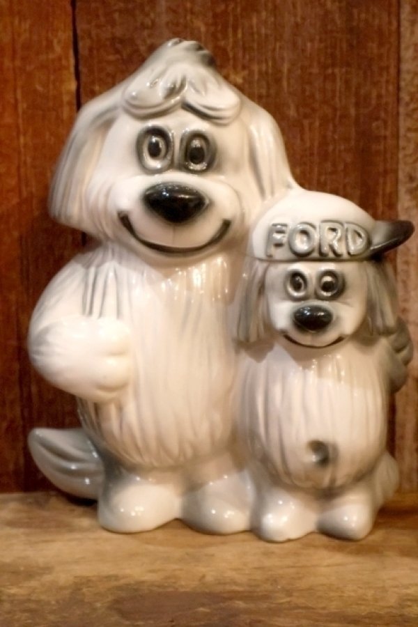 画像1: ct-260106-06 FORD / 1950's-1960's Shaggy Dog Ceramic Coin Bank