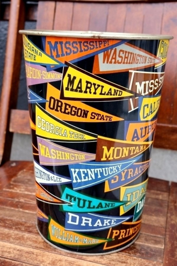 画像4: dp-260601-02 HARVELL 1950's-1960's COLLEGE PENNANT TRASH CAN
