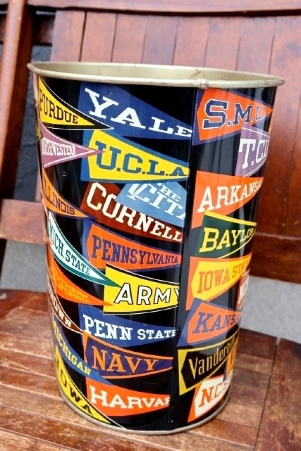画像3: dp-260601-02 HARVELL 1950's-1960's COLLEGE PENNANT TRASH CAN
