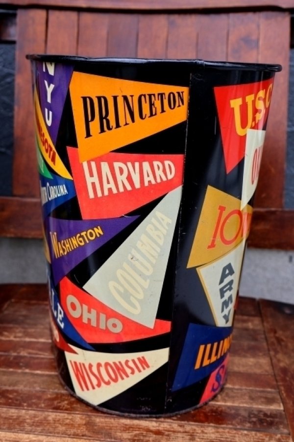 画像4: dp-260601-01 HARVELL 1950's-1960's COLLEGE PENNANT TRASH CAN