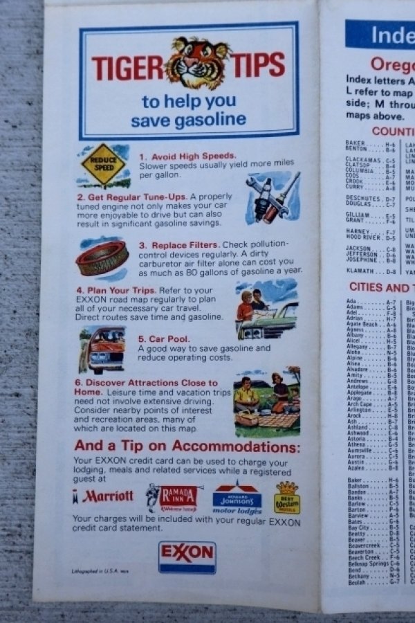 画像7: dp-250728-05 EXXON 1974-1975 Road Map "Oregon・Washington"