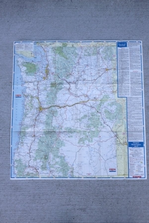 画像2: dp-250728-05 EXXON 1974-1975 Road Map "Oregon・Washington"