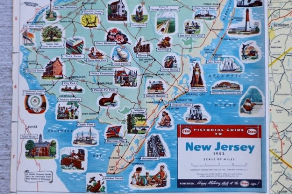 画像3: dp-250728-05 Enco 1953 Road Map "New Jersey"