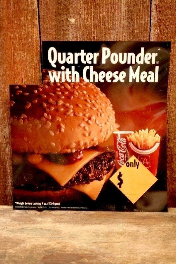 画像1: dp-230901-45 McDonald's / 1993 Menu Sign "Quarter Pounder with Cheese Meal"