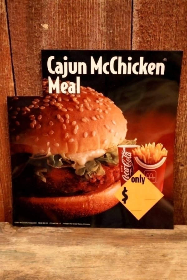 画像1: dp-230901-45 McDonald's / 1993 Menu Sign "Cajun McChicken Meal"