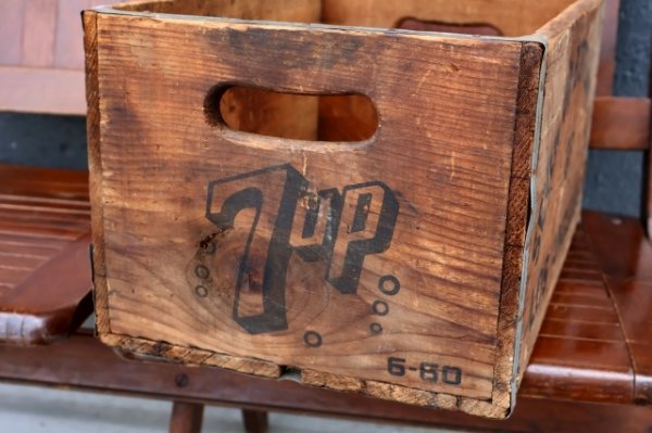 画像11: dp-260601-18 SEVEN UP 7 Up / 1960's Wood Crate Box