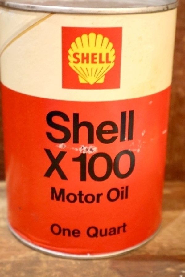 画像2: dp-260801-08 SHELL Shell X 100 MOTOR OIL ONE U.S. QUART CAN