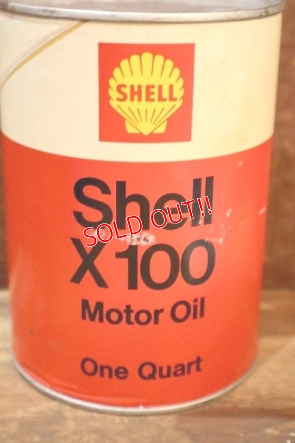 画像2: dp-260801-08 SHELL Shell X 100 MOTOR OIL ONE U.S. QUART CAN