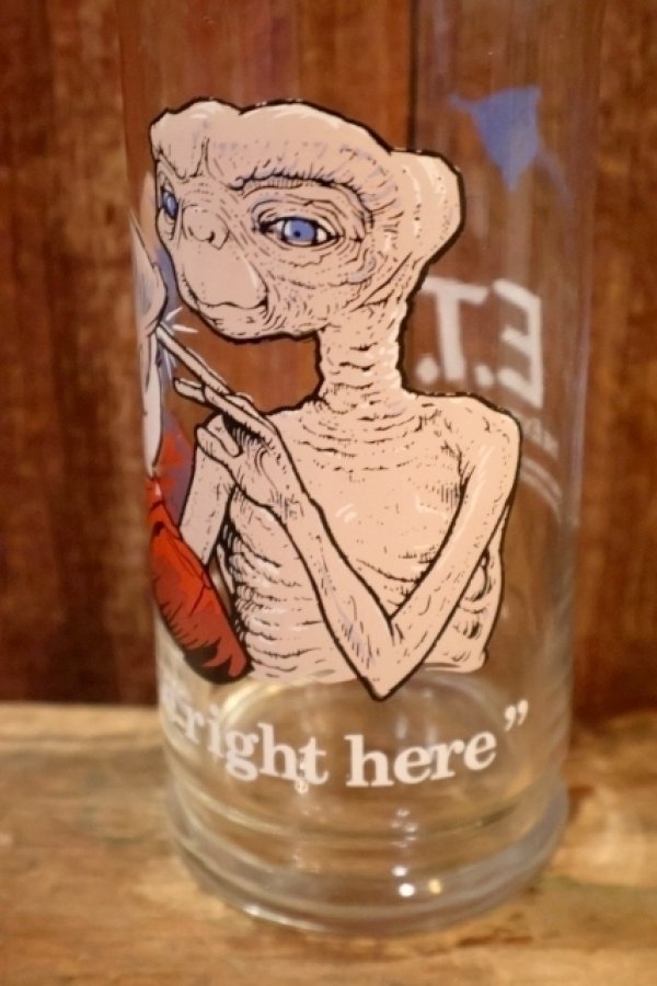 画像2: gs-260801-15 E.T. / Pizza Hut 1982 Novelty Glass "I'll be right here"