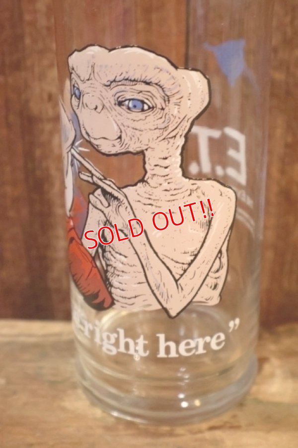 画像2: gs-260801-15 E.T. / Pizza Hut 1982 Novelty Glass "I'll be right here"
