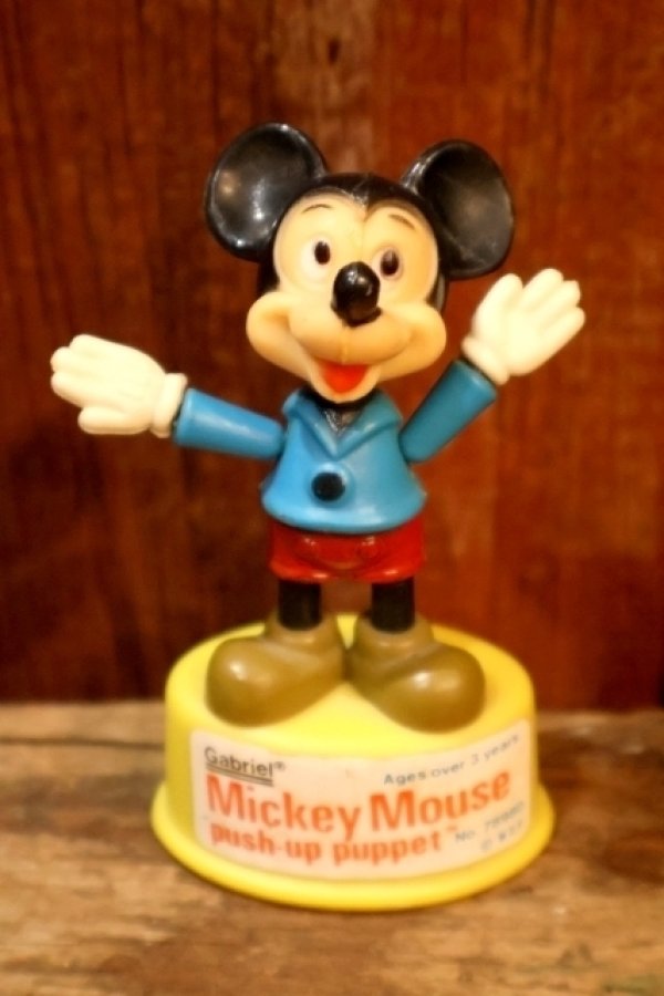 画像1: ct-260801-10 Mickey Mouse / Gabriel 1970's Push-Up Puppet