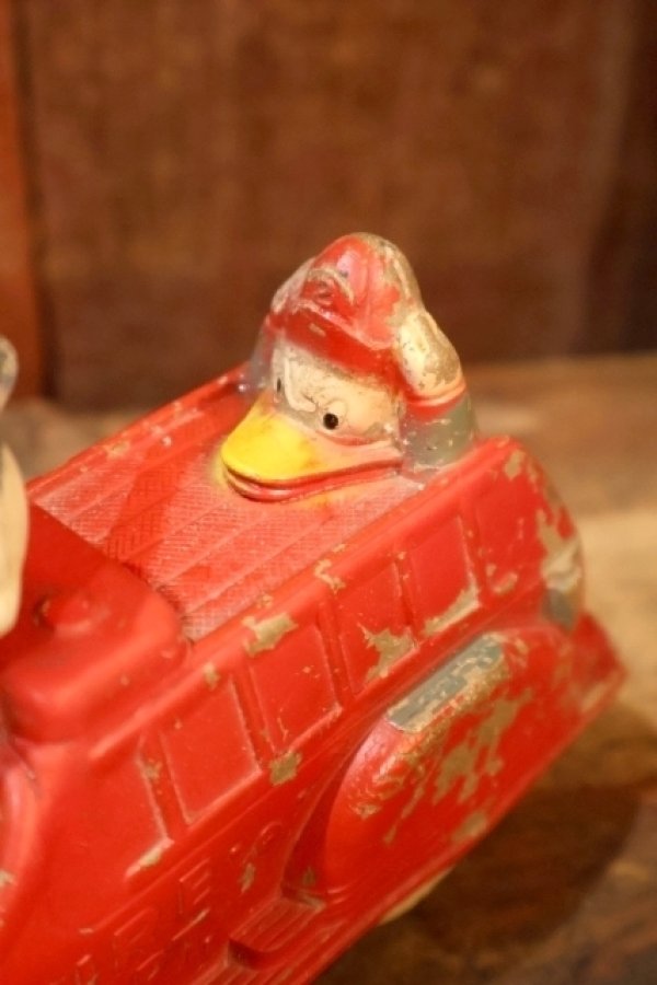 画像6: ct-260801-01 Donald Duck / SUN RUBBER 1940's FIRE DEPT CAR TOY