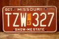 dp-250205-21 License Plate 1980's MISSOURI "TZW 327"