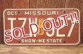 dp-250205-21 License Plate 1980's MISSOURI "TZW 327"
